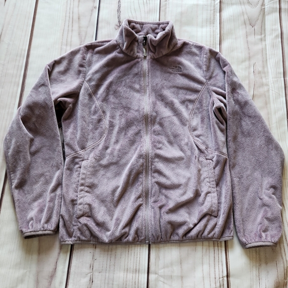 The North Face Sherpa Full Zip Jacket Mauve Purple Pink Fuzzy | Women's Size L - Picture 2 of 8